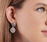 JAI Sterling Silver Kalahari Textured Cushion Drop Earrings